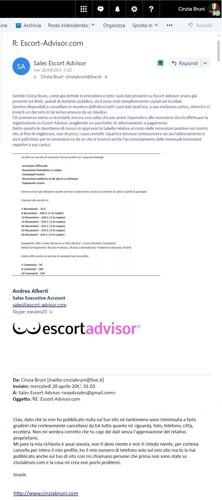 Escort Advisor Truffa le Prove. 